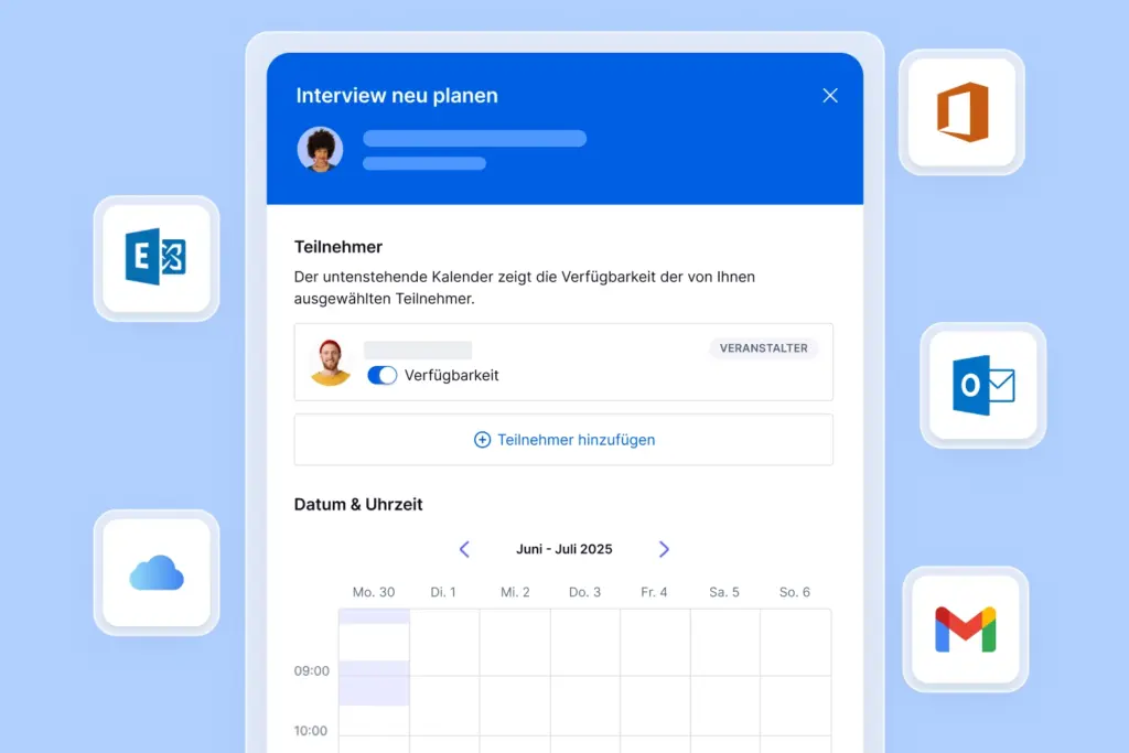 Screenshot des Smart-Calendars in der softgarden-Bewerbermanagement Software