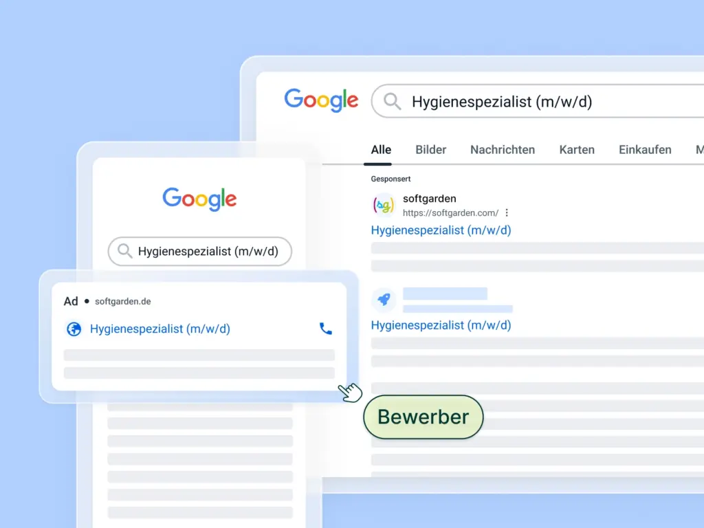 Das Bild zeigt Google Ads Anzeigen