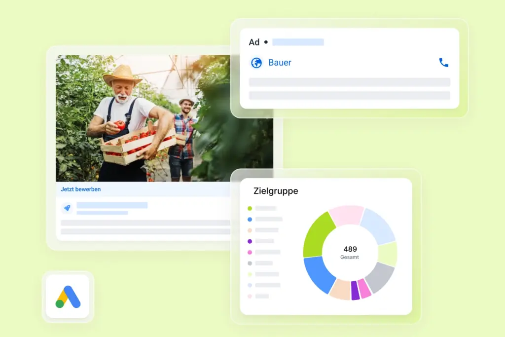 Das Bild zeigt schemenhafte Stellenanzeigen und Screen smit Kennziffern.