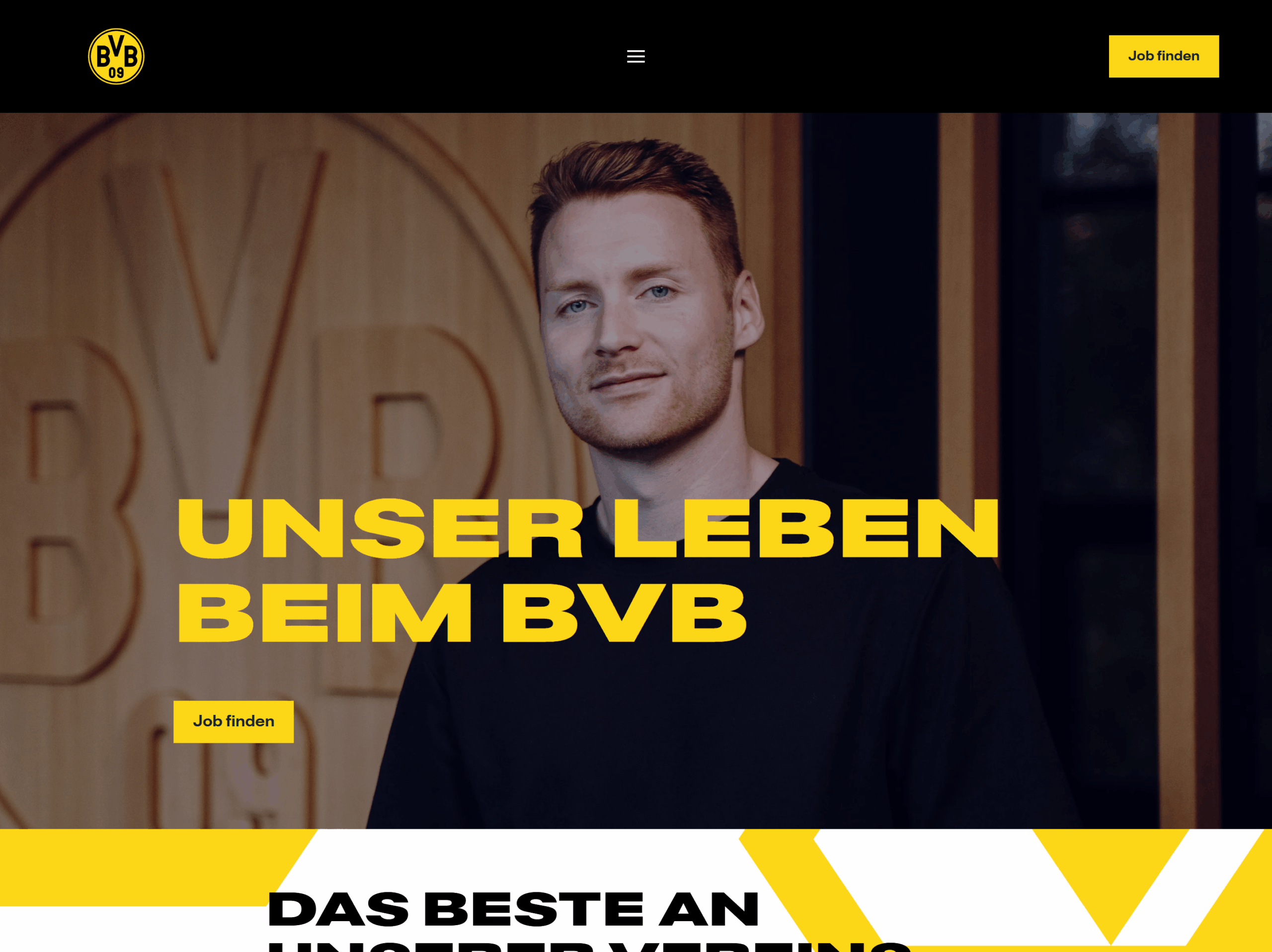 Screenshot einer Beispiel-Karriereseite von Borussia Dortmund