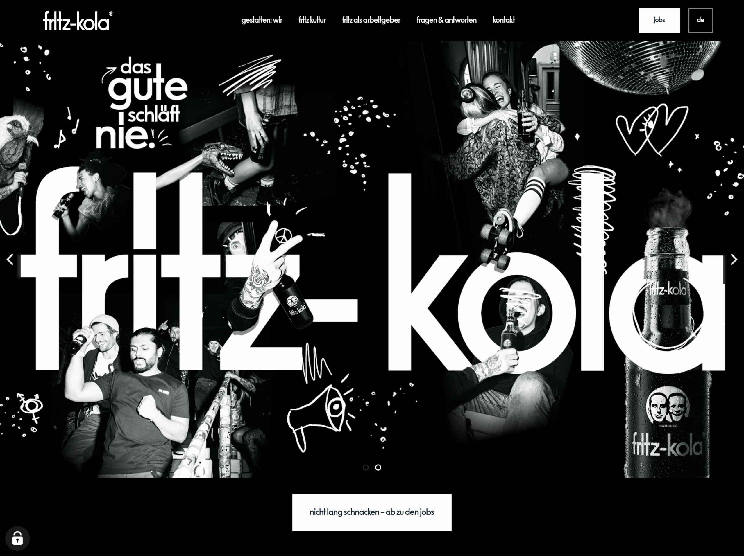 Screenshot einer Beispiel-Karriereseite von fritz kola