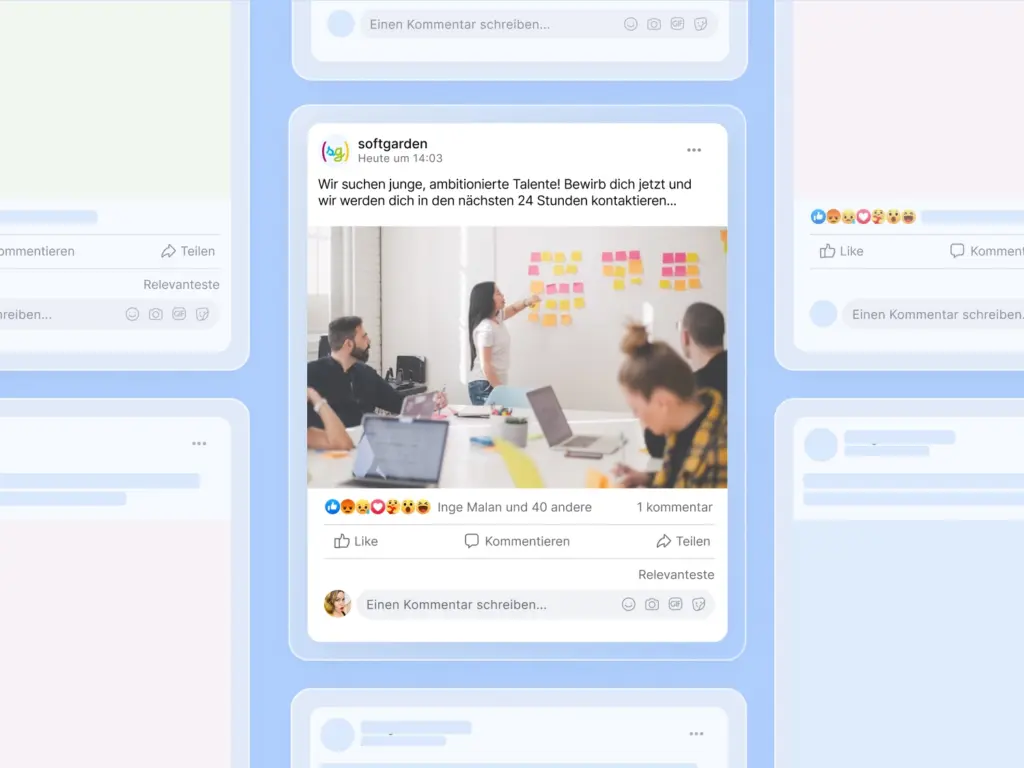 Das Bild zeigt das Social Recruiting von softgarden.