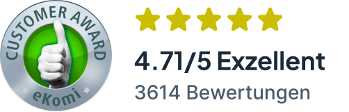 Daumen hoch mit "Customer Award" und Bewertung 4,71/5