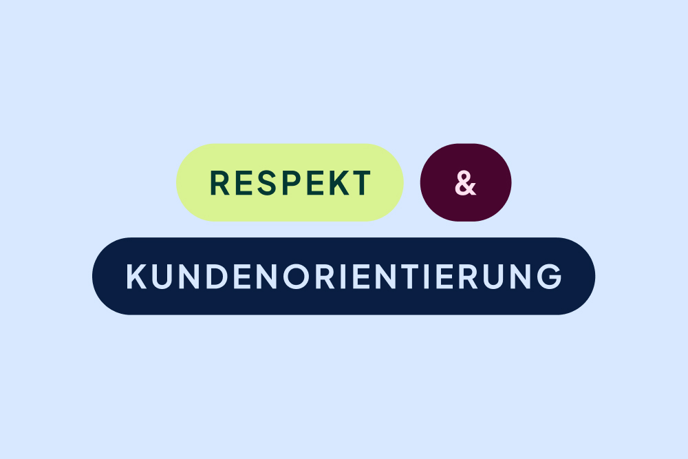 Grafik mit Text: Respekt & Kundenorientierung auf hellb...