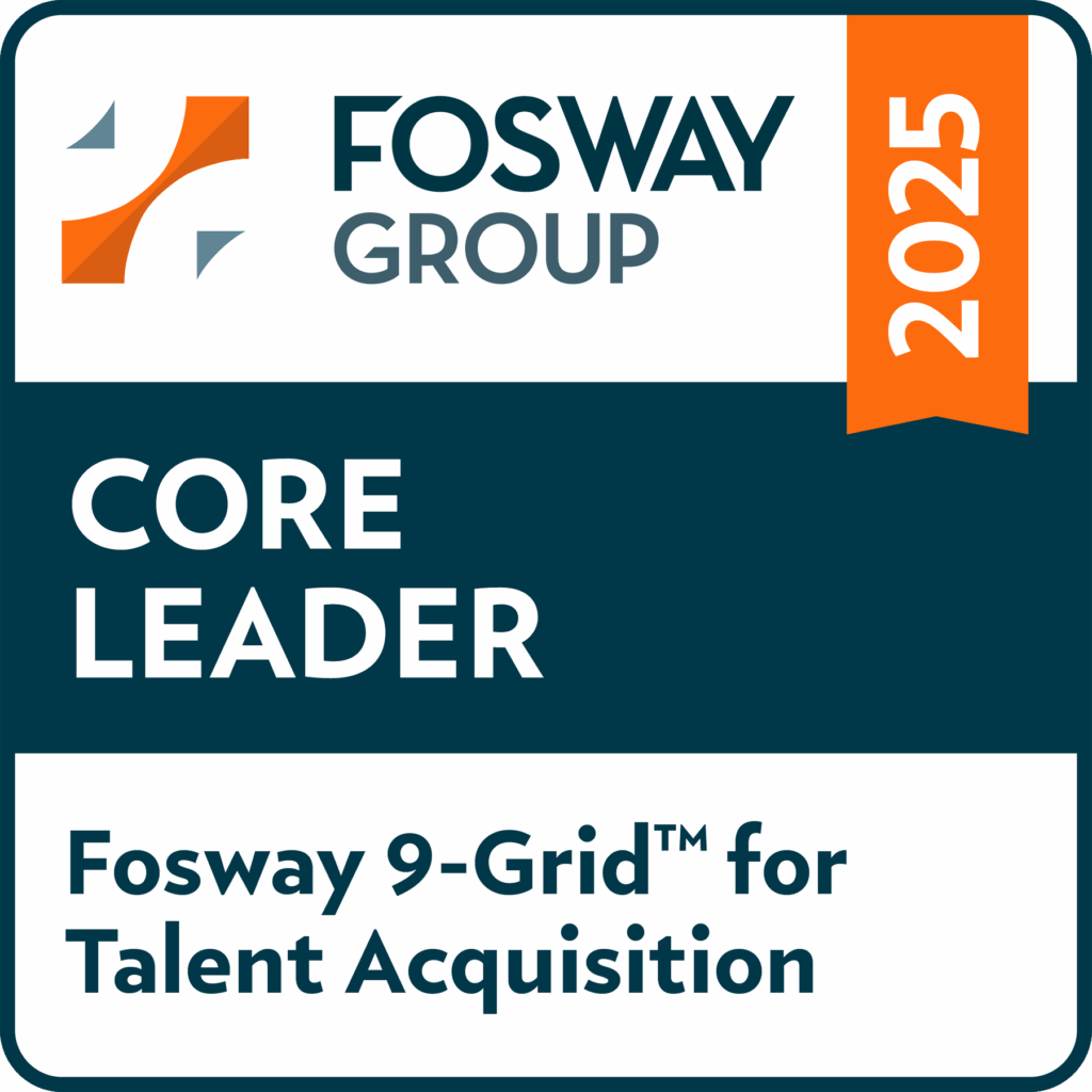 Das Bidl zeigt die Auszeichnung Core Leader 2025 der FOSWAY GROUP für die Talent Aquisition Suite von softgarden