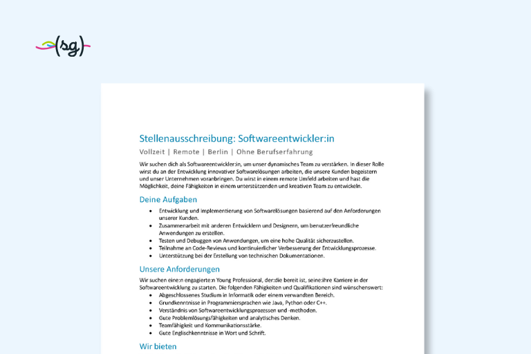 Stellenausschreibung – Aufbau & Inhalte (inkl. Muster)