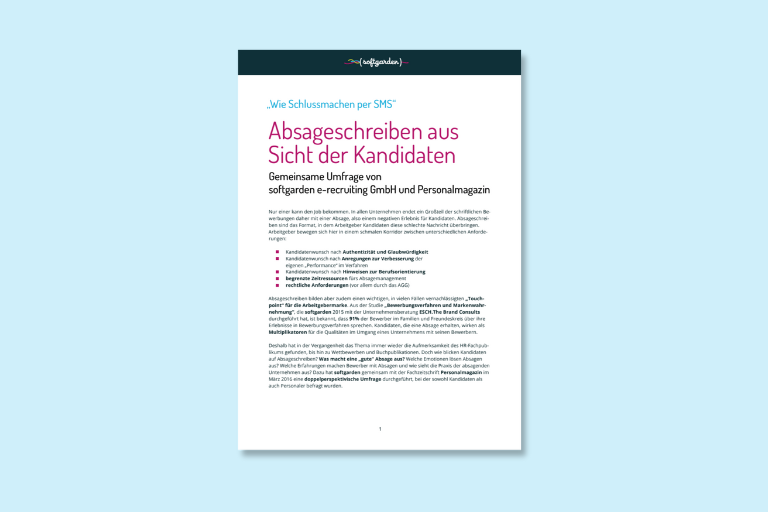 Absageschreiben aus Kandidatensicht