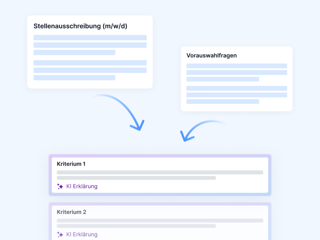 Das Bild illustriert, wie die KI Vorschläge für Screening-Kriterien erstellt. 
