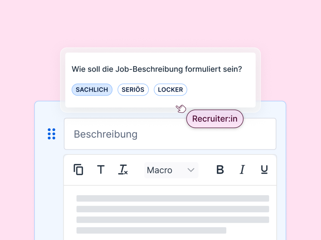 Das Bild zeigt illustriert, dass die KI den Ton und die Ansprache anpassen kann