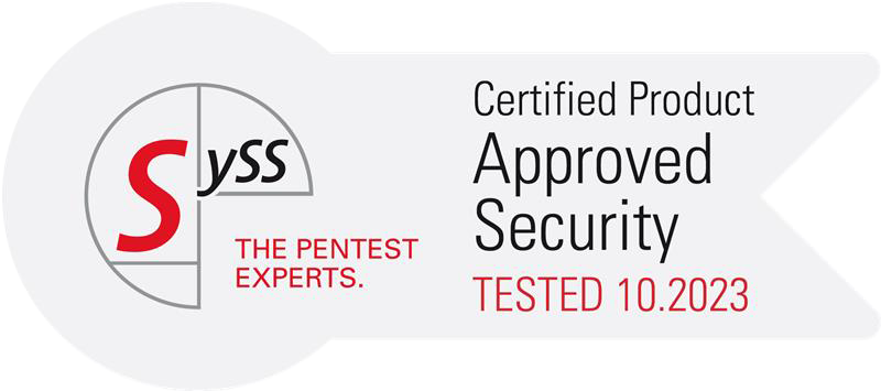 certified product, approved security, tested on 10, 2023