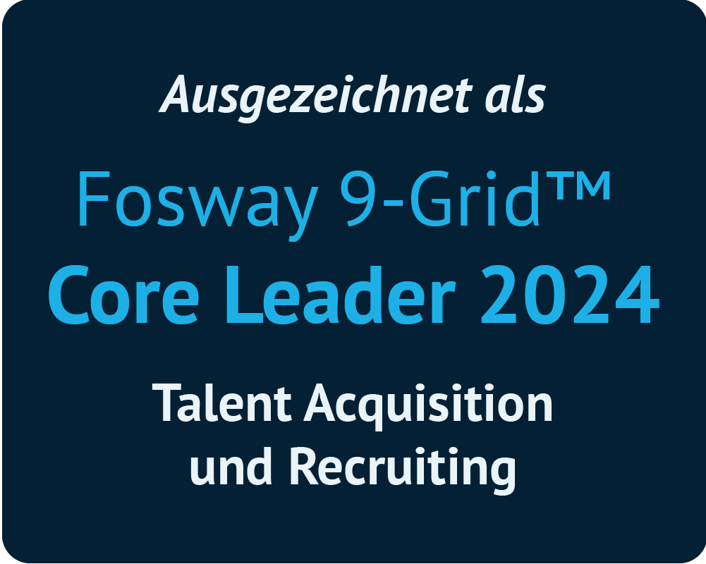 softgarden wurde 2024 im Fosway 9-Grid für Talent Acquisition und Recruiting als Core Leader eingeordnet