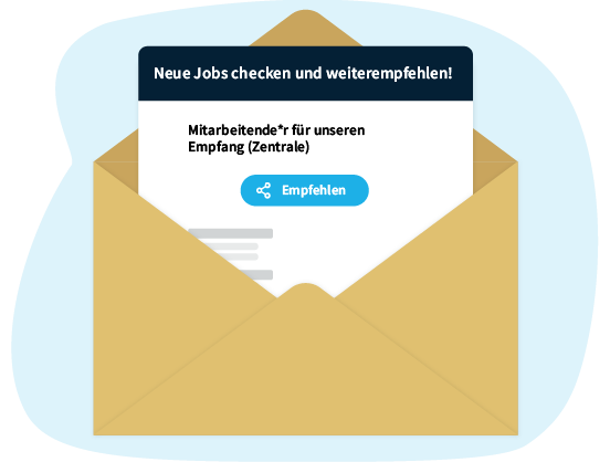 Mitarbeitende die sich für den Empfehlungsmanager registriert haben werden per E-Mail über neue Jobs benachrichtigt