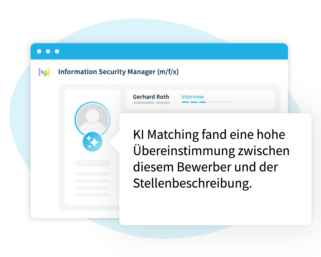 KI Matching von softgarden hebt Bewerbung mit einer hohen Eignung visuell hervor